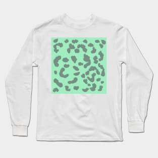 Mint Leopard Print Long Sleeve T-Shirt